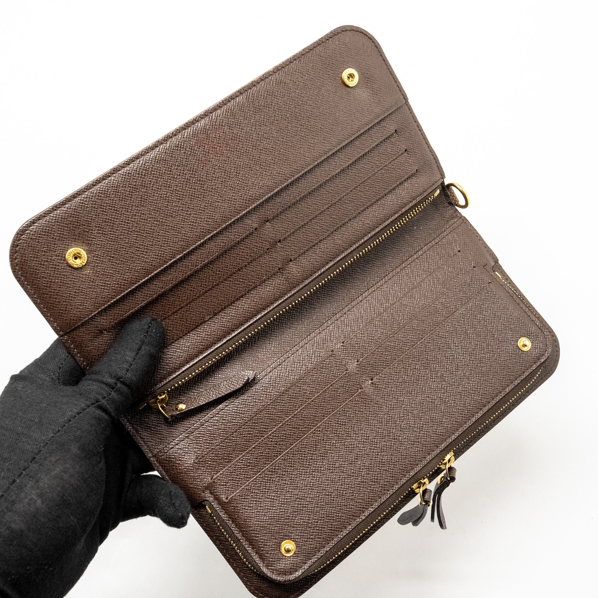 LOUIS VUITTON FOLD WALLET DAMIER EBENE CANVAS GHW
