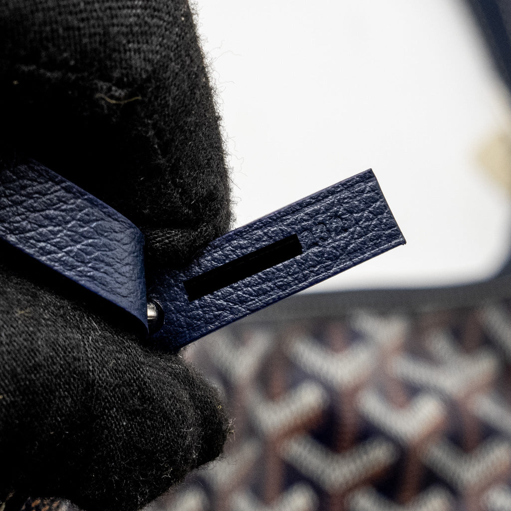GOYARD BOHEME HOBO BAG GOYARDINE CANVAS/CALFSKIN NAVY SHW