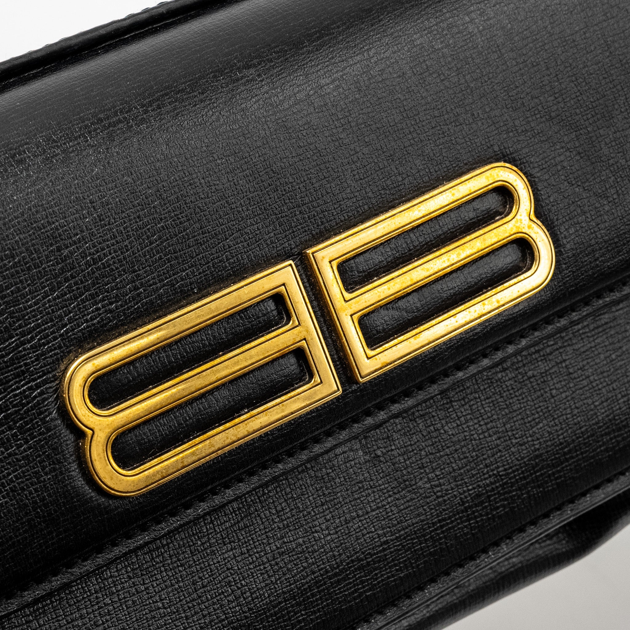 BALENCIAGA GOSSIP SHOULDER BAG CALFSKIN BLACK GHW