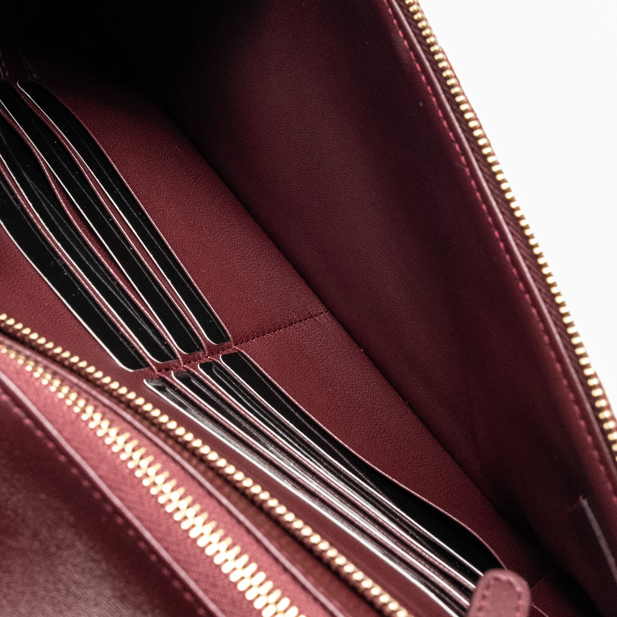 CHANEL FOLDING CLUTCH BAG VELVET/LAMBSKIN BURGUNDY LGHW