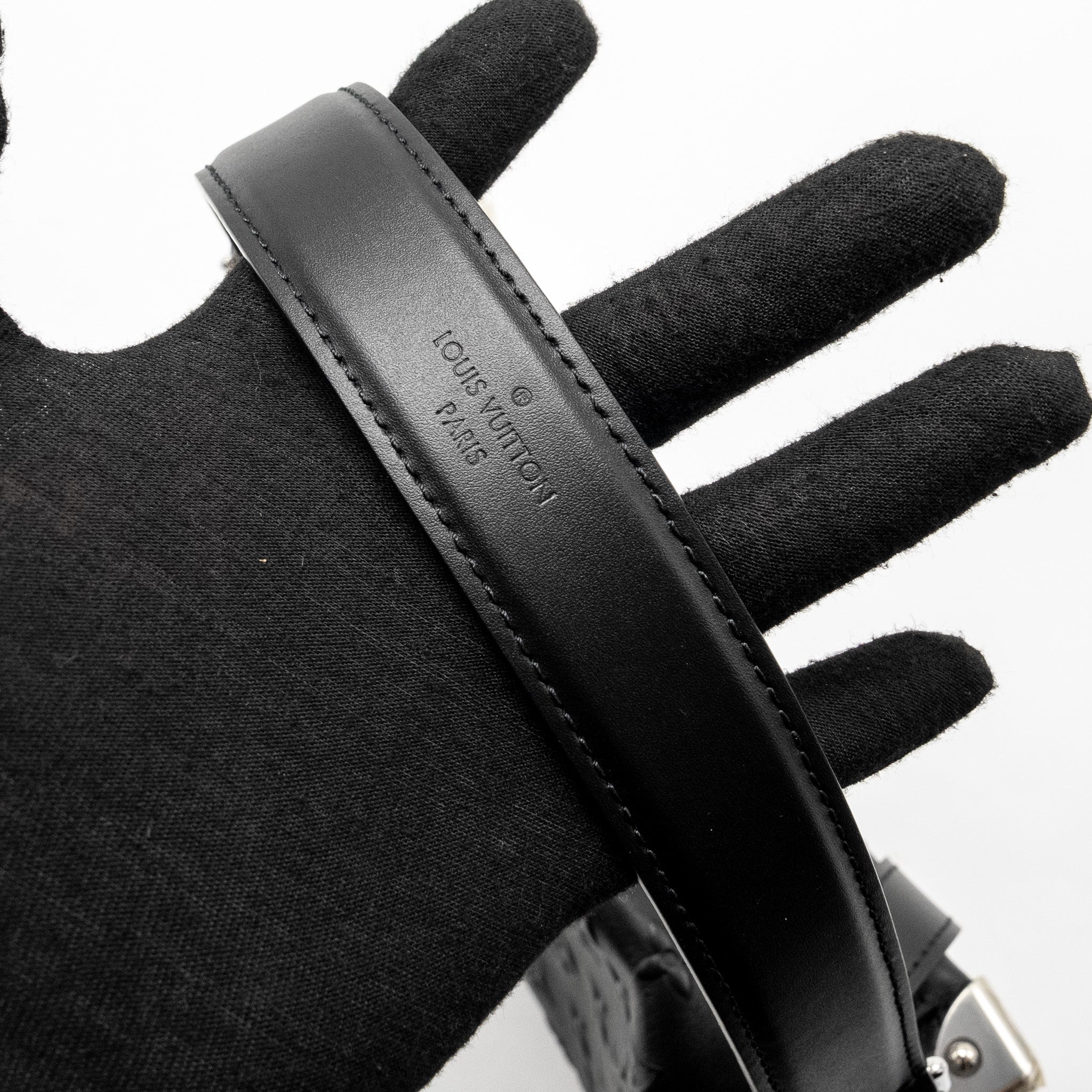 LOUIS VUITTON SIDE TRUNK MONOGRAM DEBOSSED CALFSKIN BLACK SHW