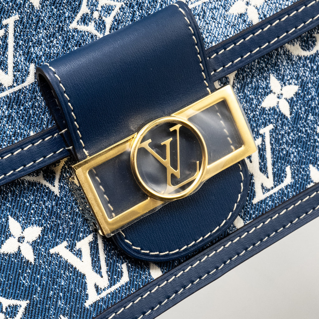 LOUIS VUITTON MINI DAUPHINE DENIM BLUE GHW