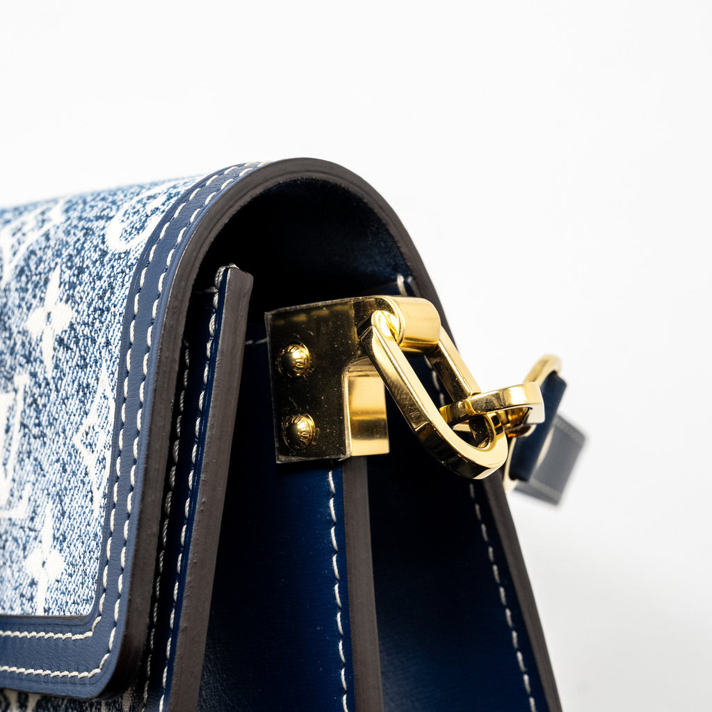 LOUIS VUITTON MINI DAUPHINE DENIM BLUE GHW