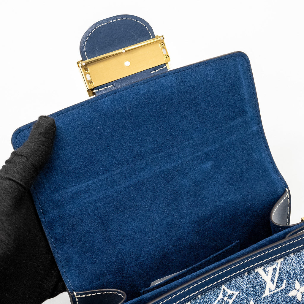 LOUIS VUITTON MINI DAUPHINE DENIM BLUE GHW