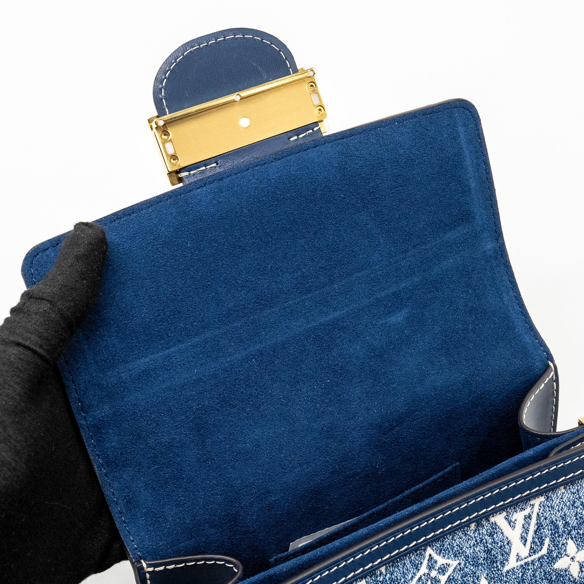 LOUIS VUITTON MINI DAUPHINE DENIM BLUE GHW