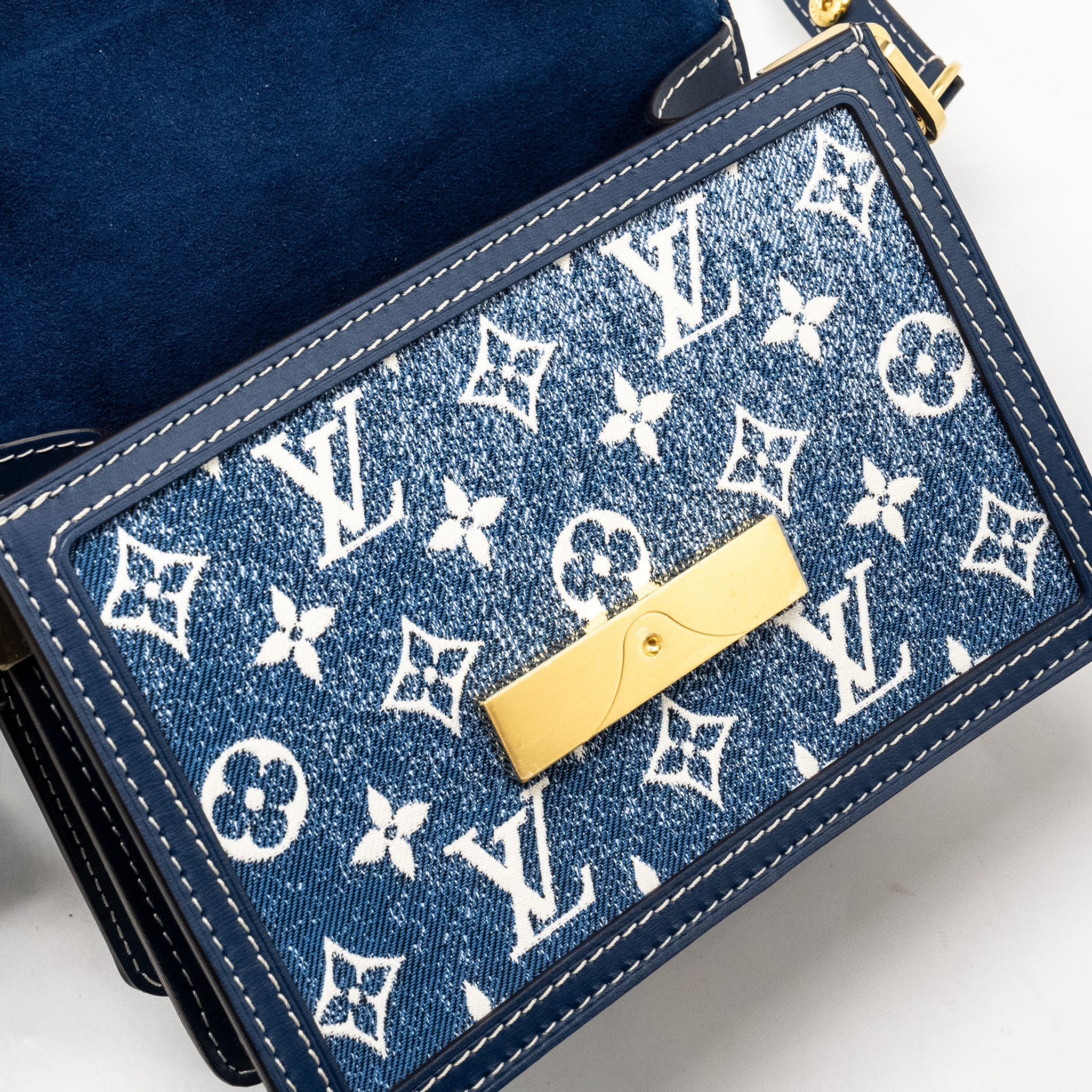 LOUIS VUITTON MINI DAUPHINE DENIM BLUE GHW