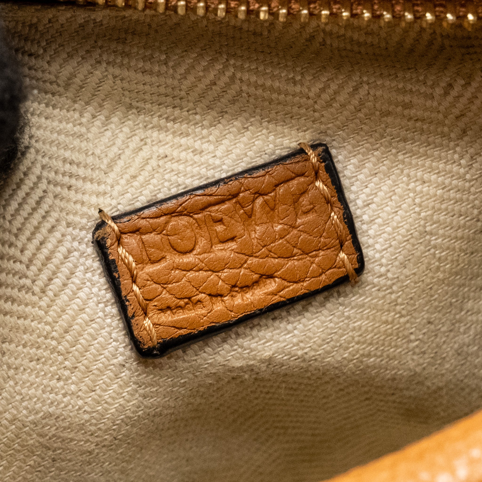 LOEWE MINI PUZZLE BAG CALFSKIN TAN GHW