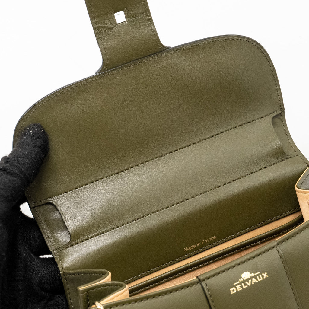 DELVAUX MINI BRILLIANT BAG CALFSKIN OLIVE LGHW
