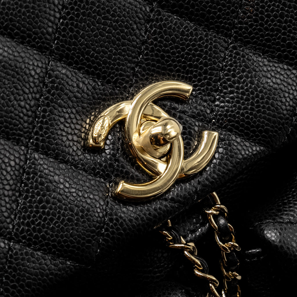 CHANEL TRIPLE PACK BACKPACK CAVIAR BLACK LGHW (MICROCHIP)