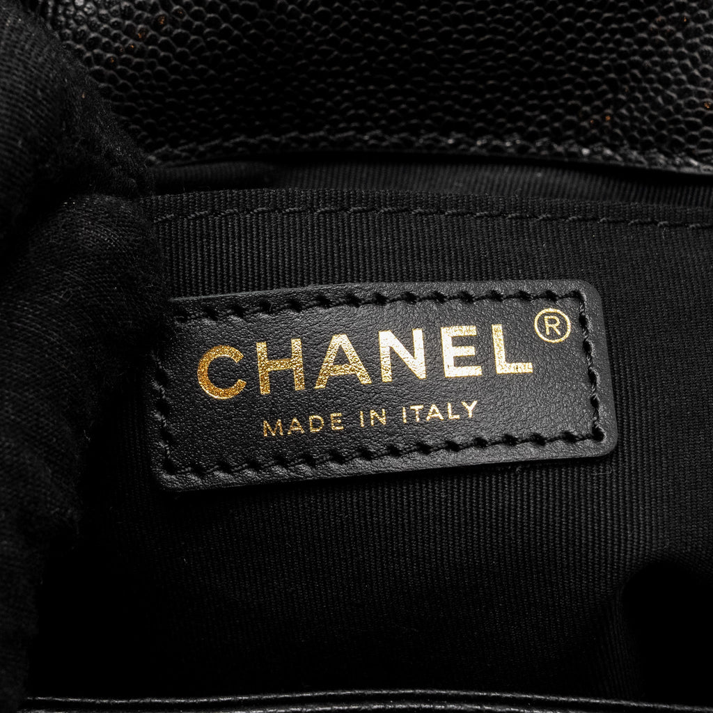 CHANEL TRIPLE PACK BACKPACK CAVIAR BLACK LGHW (MICROCHIP)