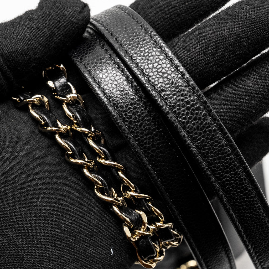 CHANEL TRIPLE PACK BACKPACK CAVIAR BLACK LGHW (MICROCHIP)