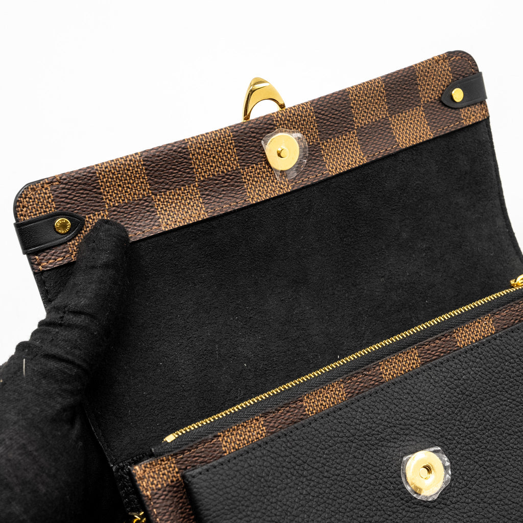 LOUIS VUITTON VAVIN CHAIN WALLET DAMIER EBENE CANVAS GHW