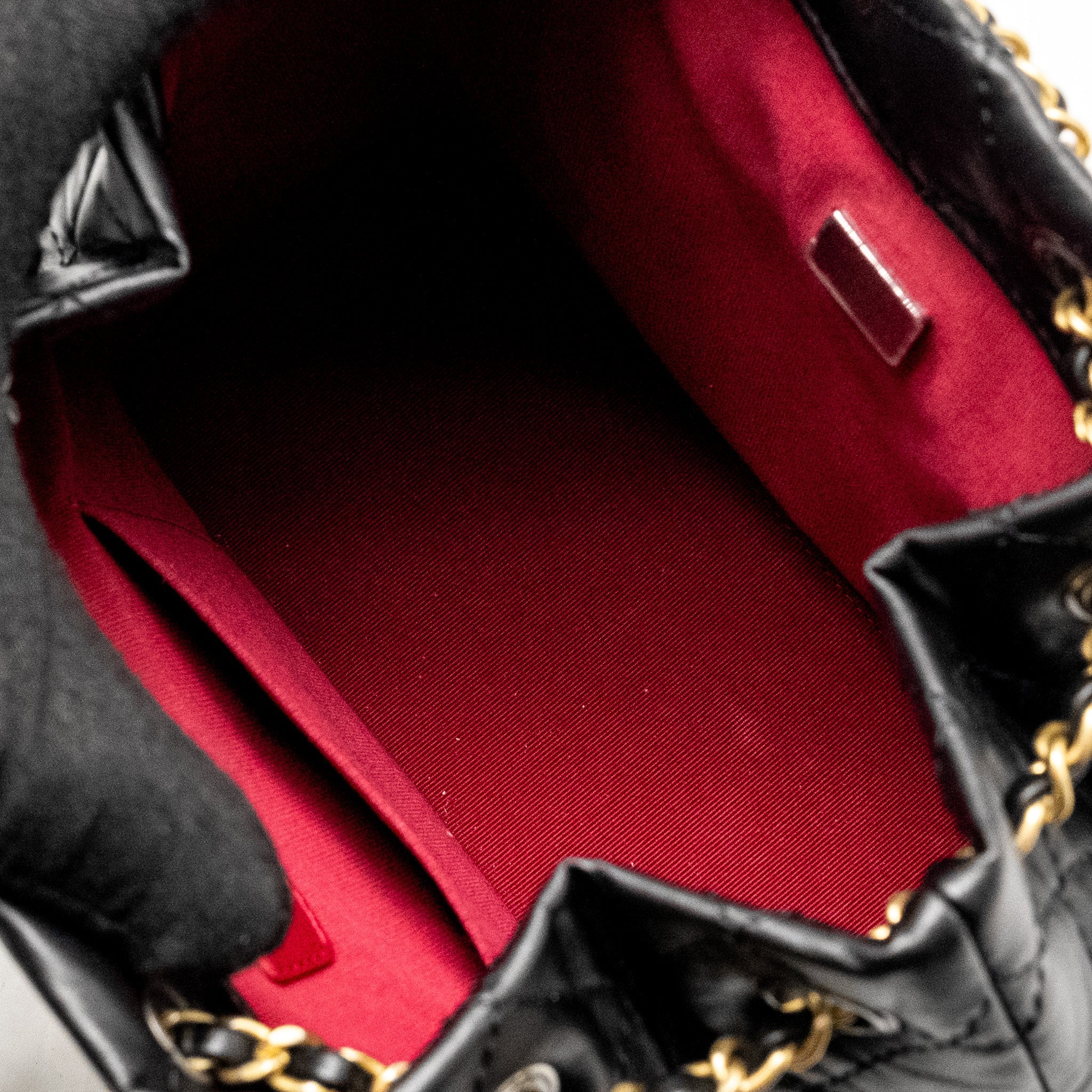 CHANEL SMALL GABRIELLE BACKPACK CALFSKIN BLACK MULTICOLOUR HARDWARE (MICROCHIP)
