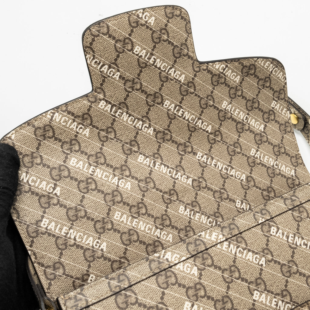 GUCCI X BALENCIAGA HORSEBIT 1955 BAG GG SUPREME/BALENCIAGA PRINT CANVAS GHW