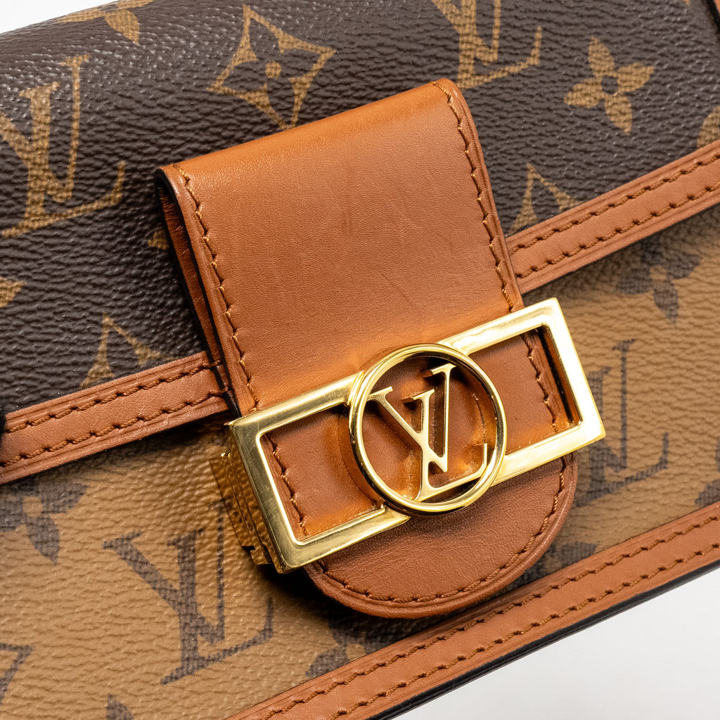 LOUIS VUITTON DAUPHINE CHAIN WALLET MONOGRAM REVERSE CANVAS GHW
