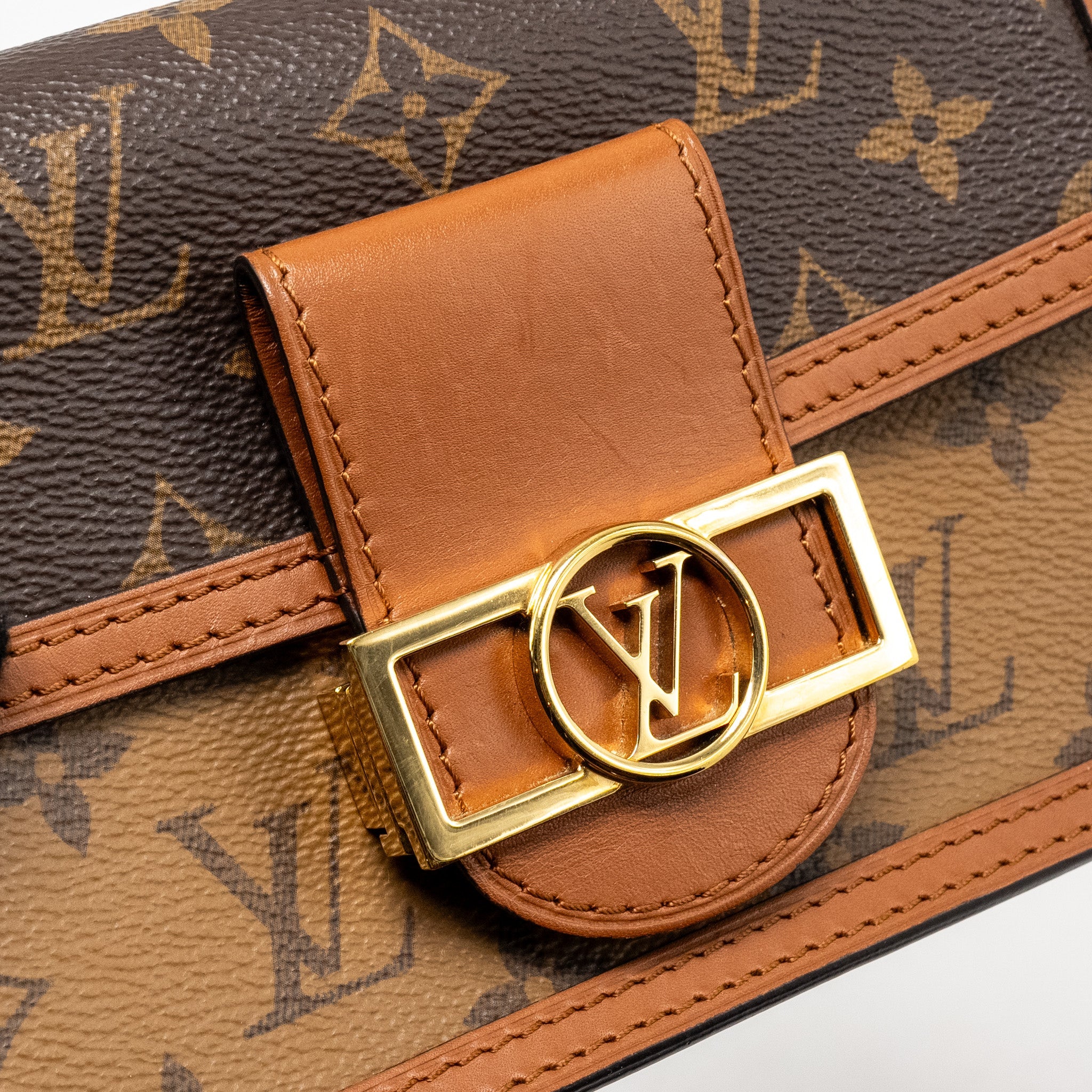 LOUIS VUITTON DAUPHINE CHAIN WALLET MONOGRAM REVERSE CANVAS GHW