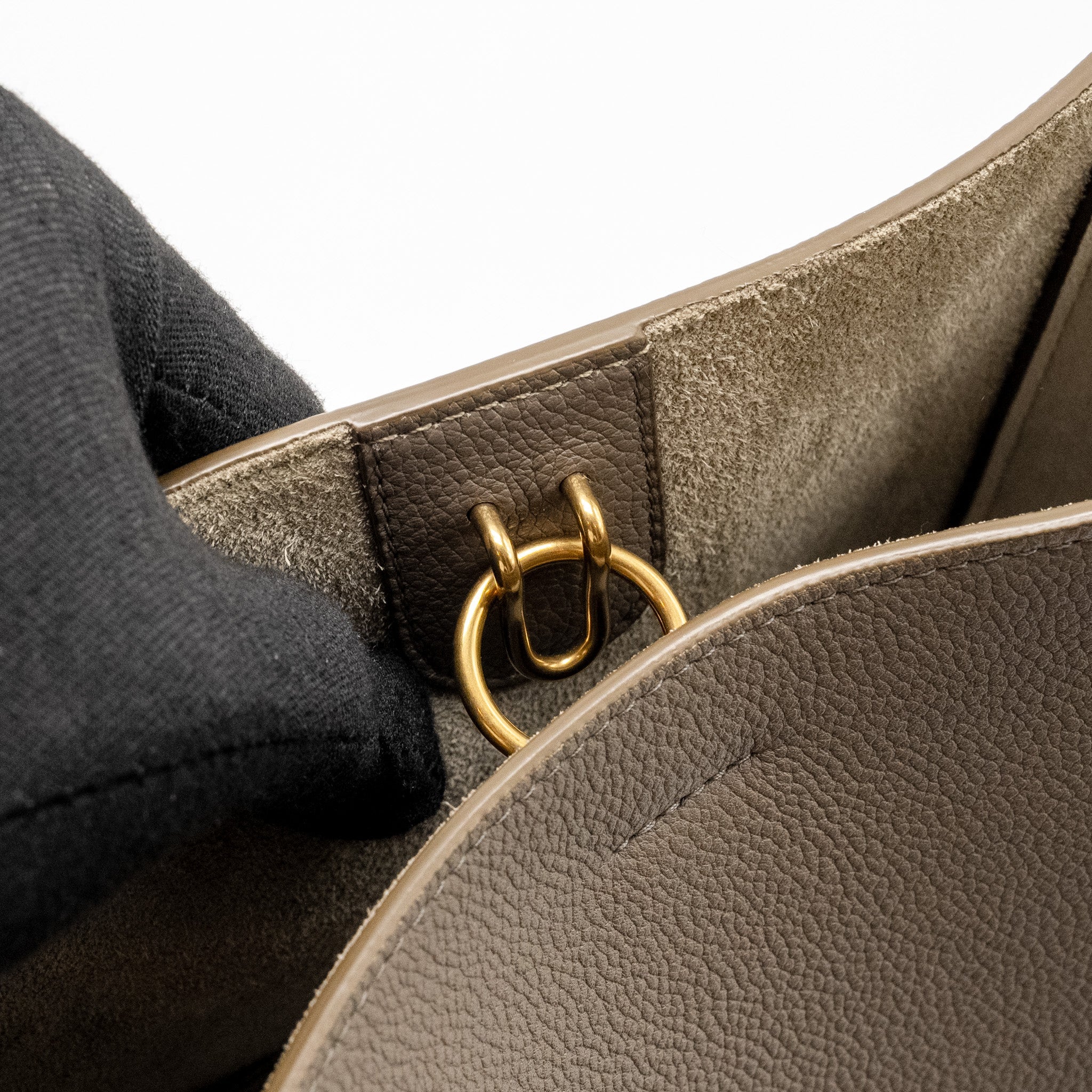 CELINE SANGLE BUCKET BAG CALFSKIN GREY GHW