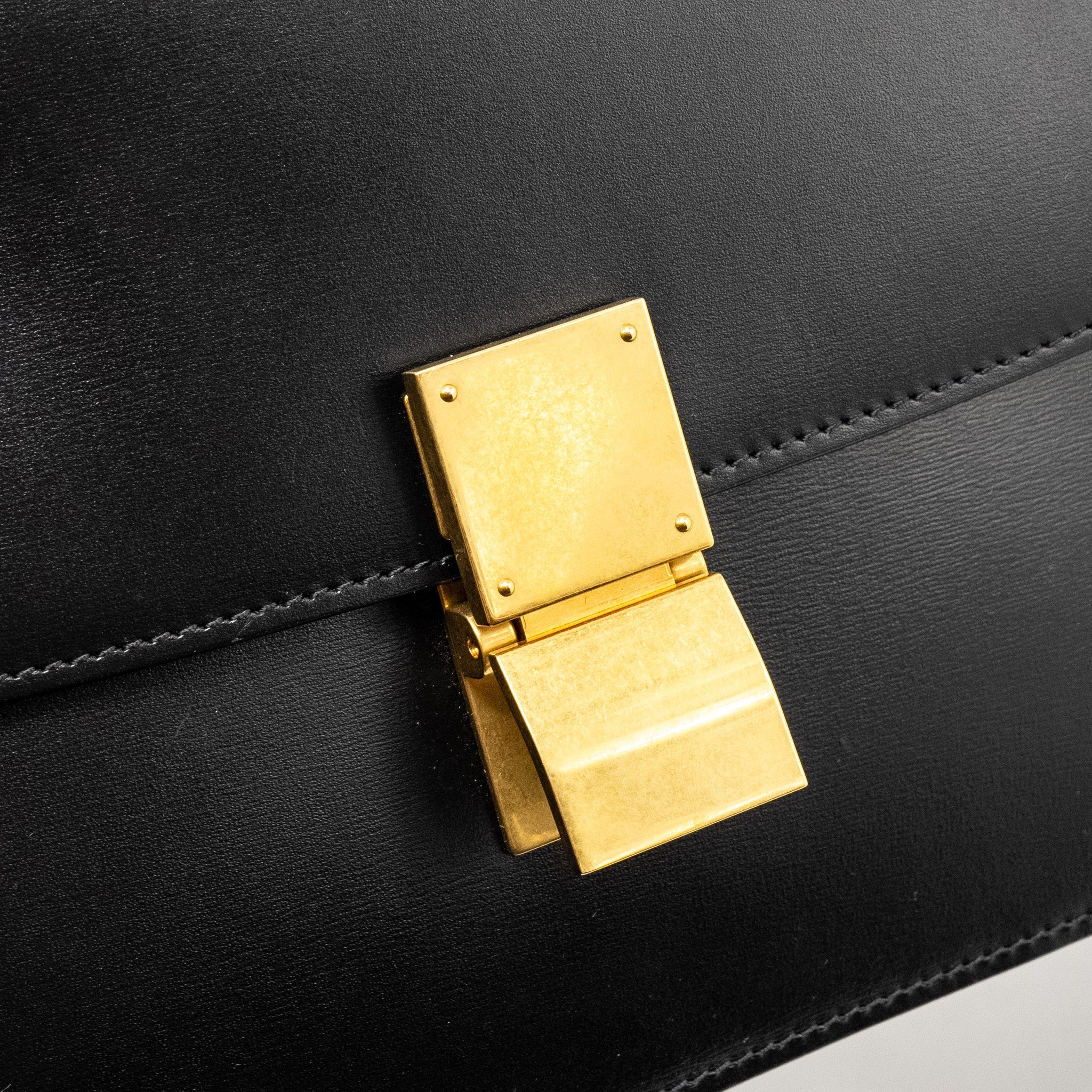 CELINE MEDIUM CLASSIC BOX BAG CALFSKIN BLACK GHW