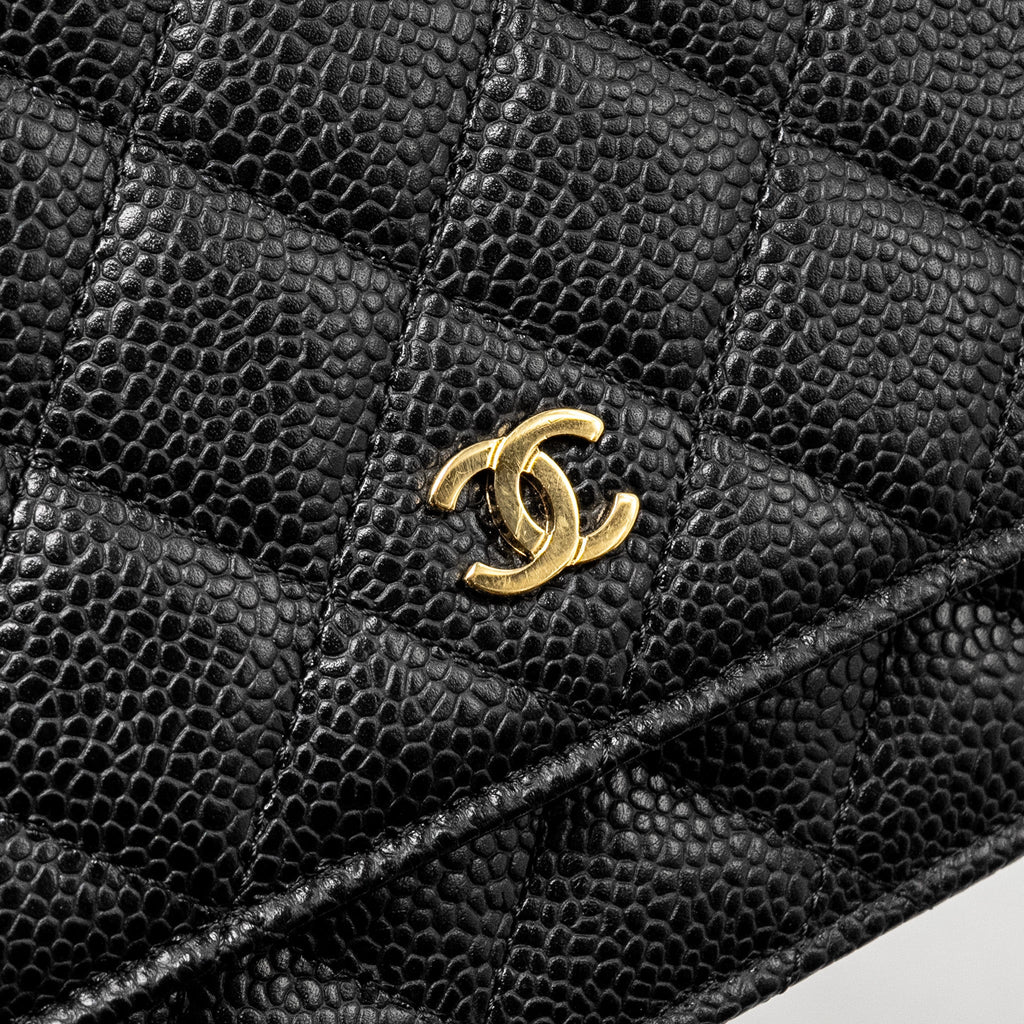 CHANEL CLASSIC WALLET ON CHAIN CAVIAR BLACK GHW