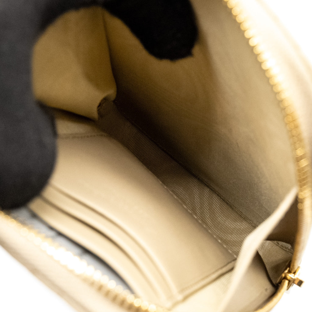 DIOR LADY DIOR CALL'IN DIOR PHONE HOLDER CANNAGE LAMBSKIN BEIGE GHW