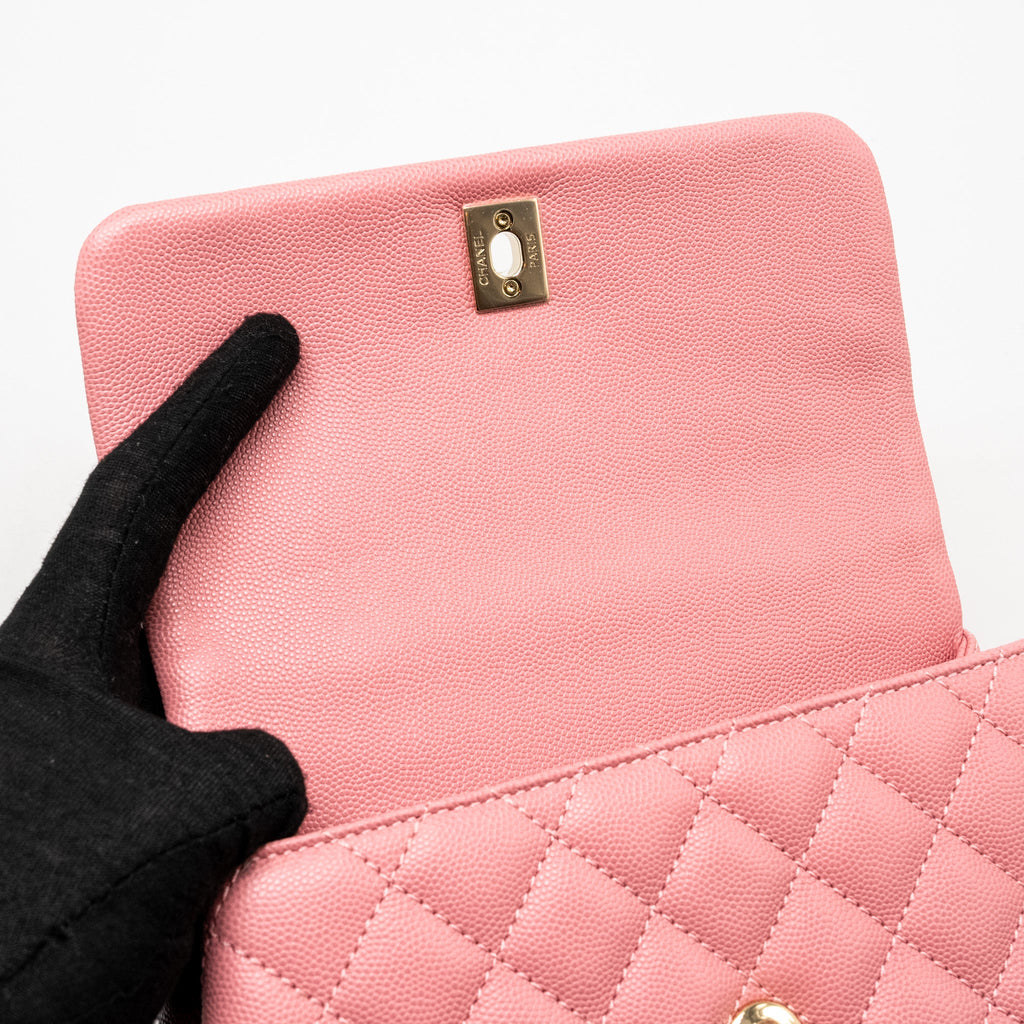 CHANEL SMALL COCO HANDLE CAVIAR PINK LGHW