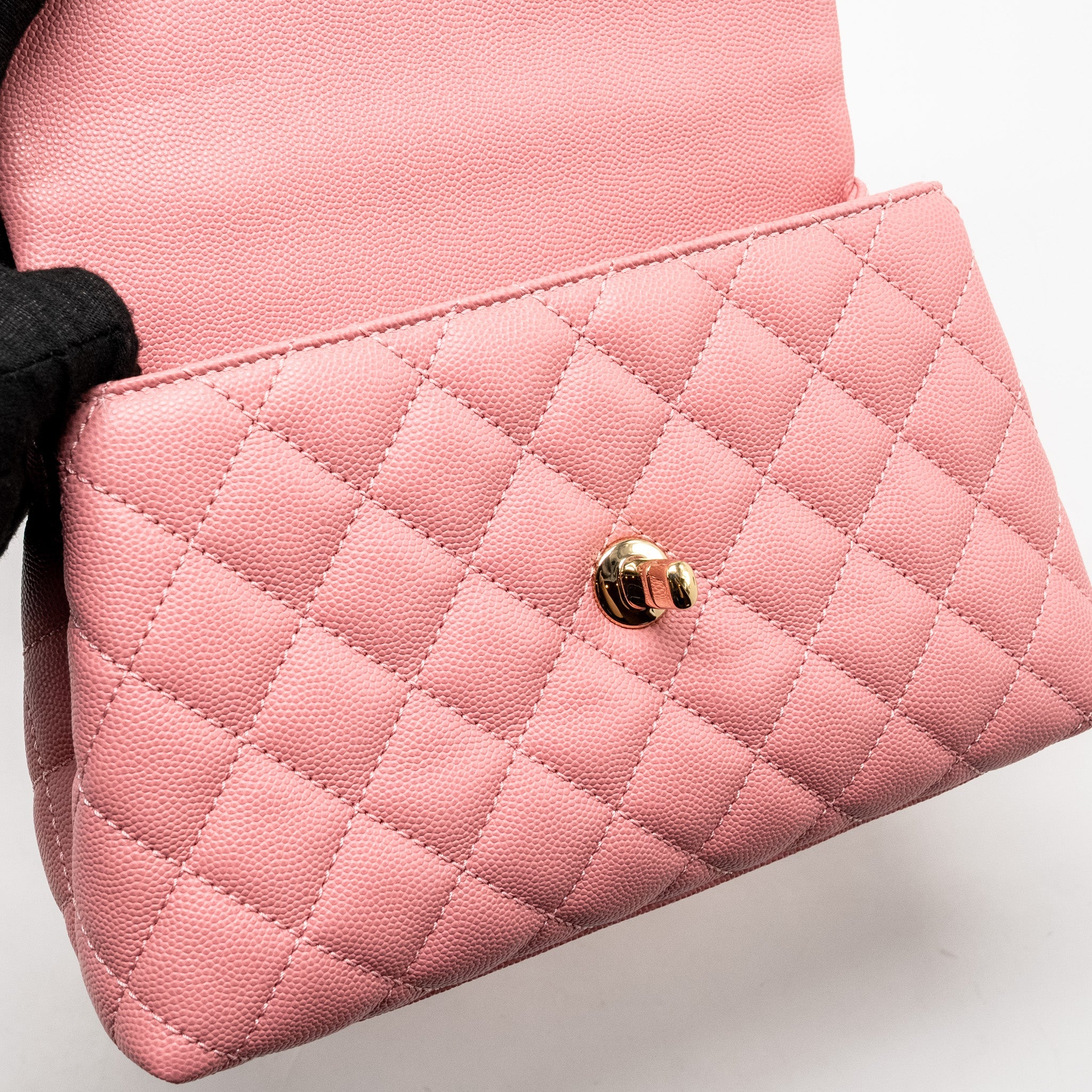 CHANEL SMALL COCO HANDLE CAVIAR PINK LGHW