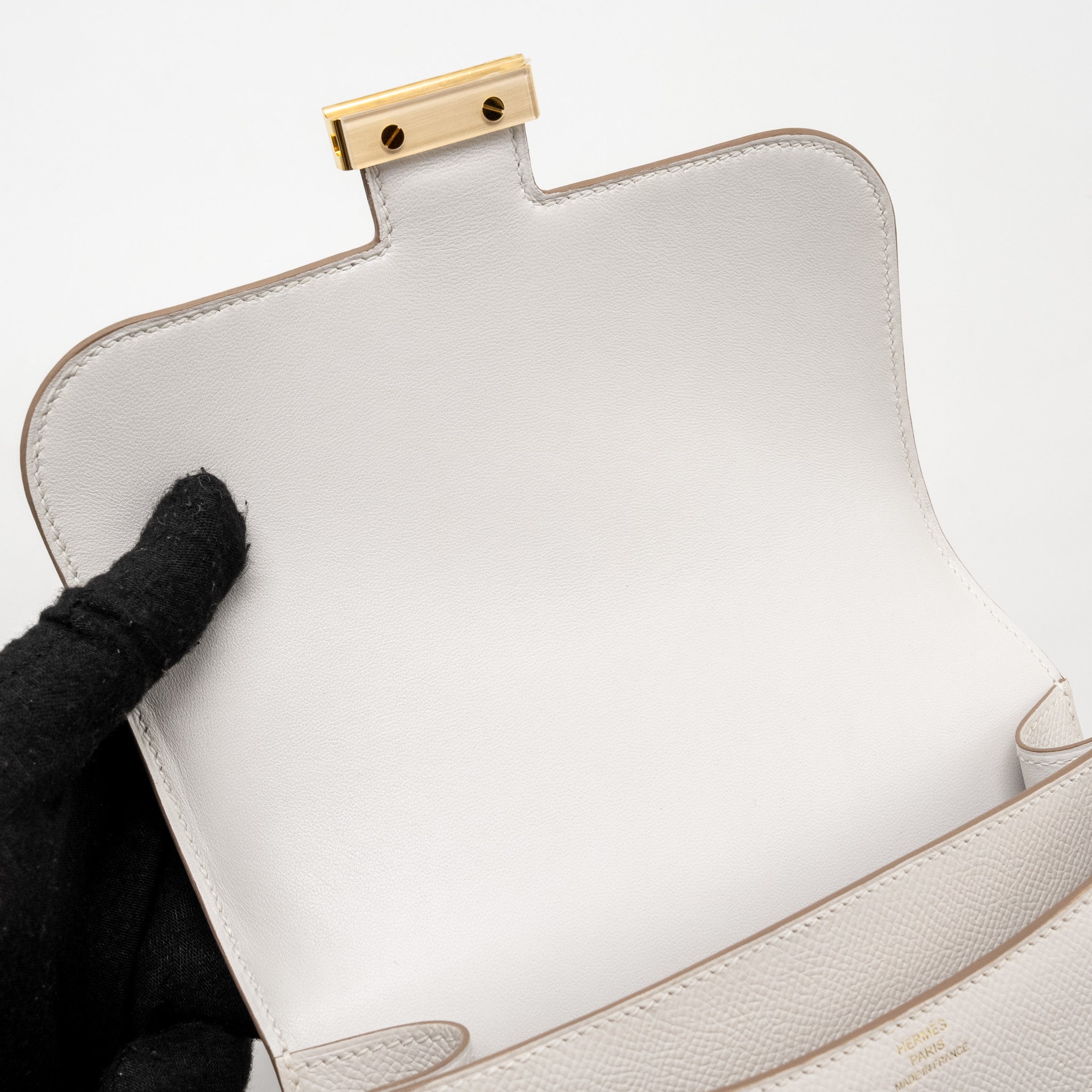 HERMES MINI CONSTANCE EPSOM GRIS PALE GHW