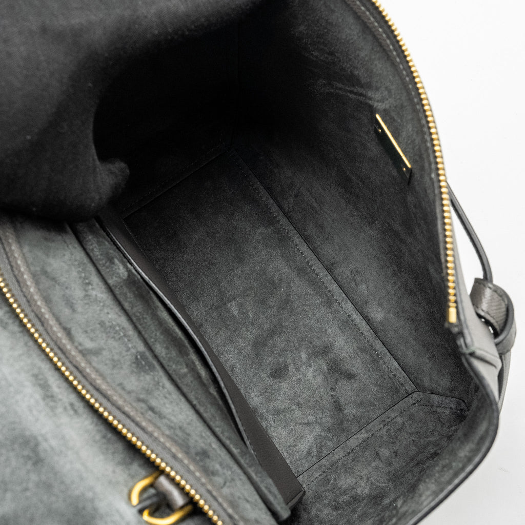 CELINE MINI BELT BAG GRAINED CALFSKIN GREY GHW