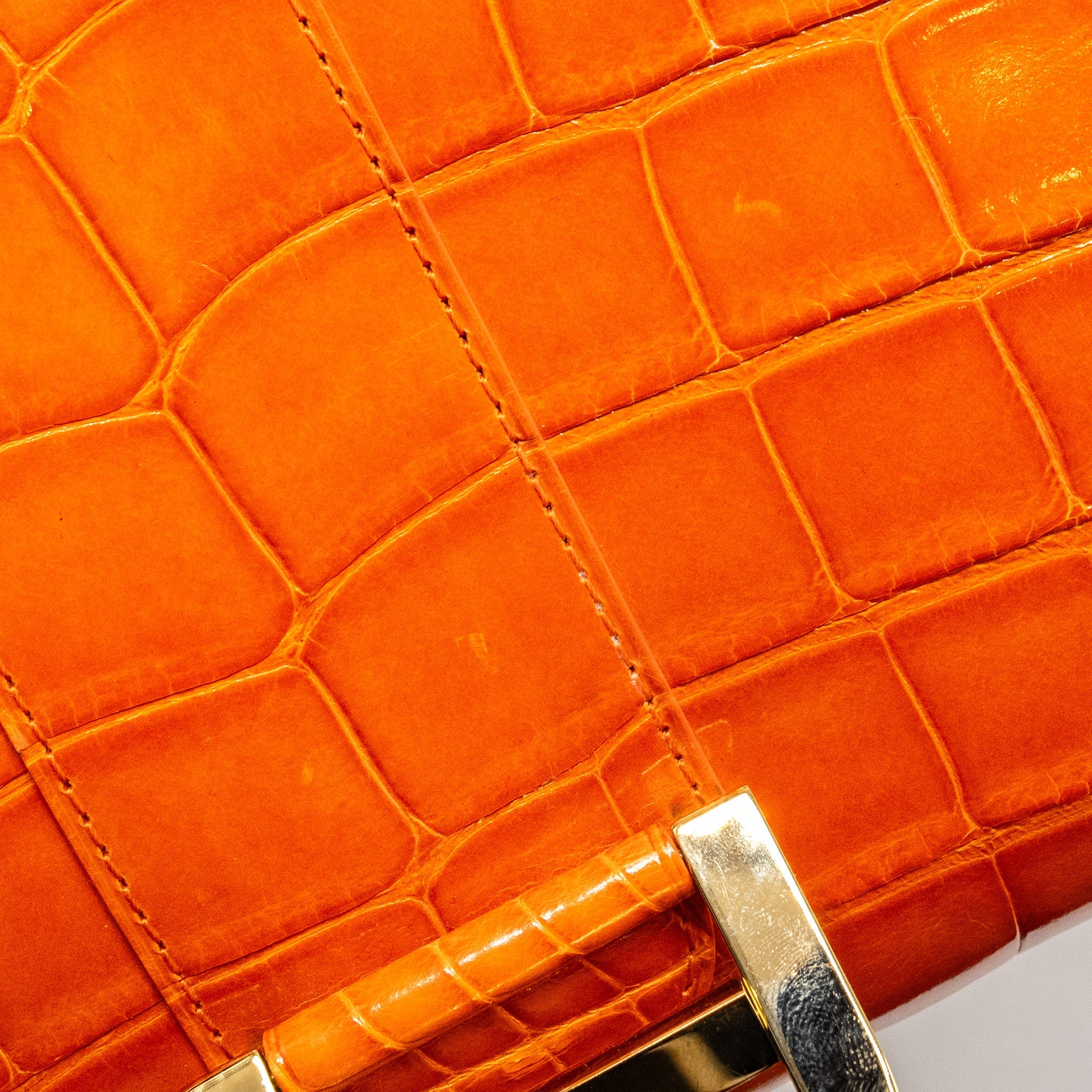 DELVAUX BRILLIANT POCHETTE ALLIGATOR PAPRIKA LGHW