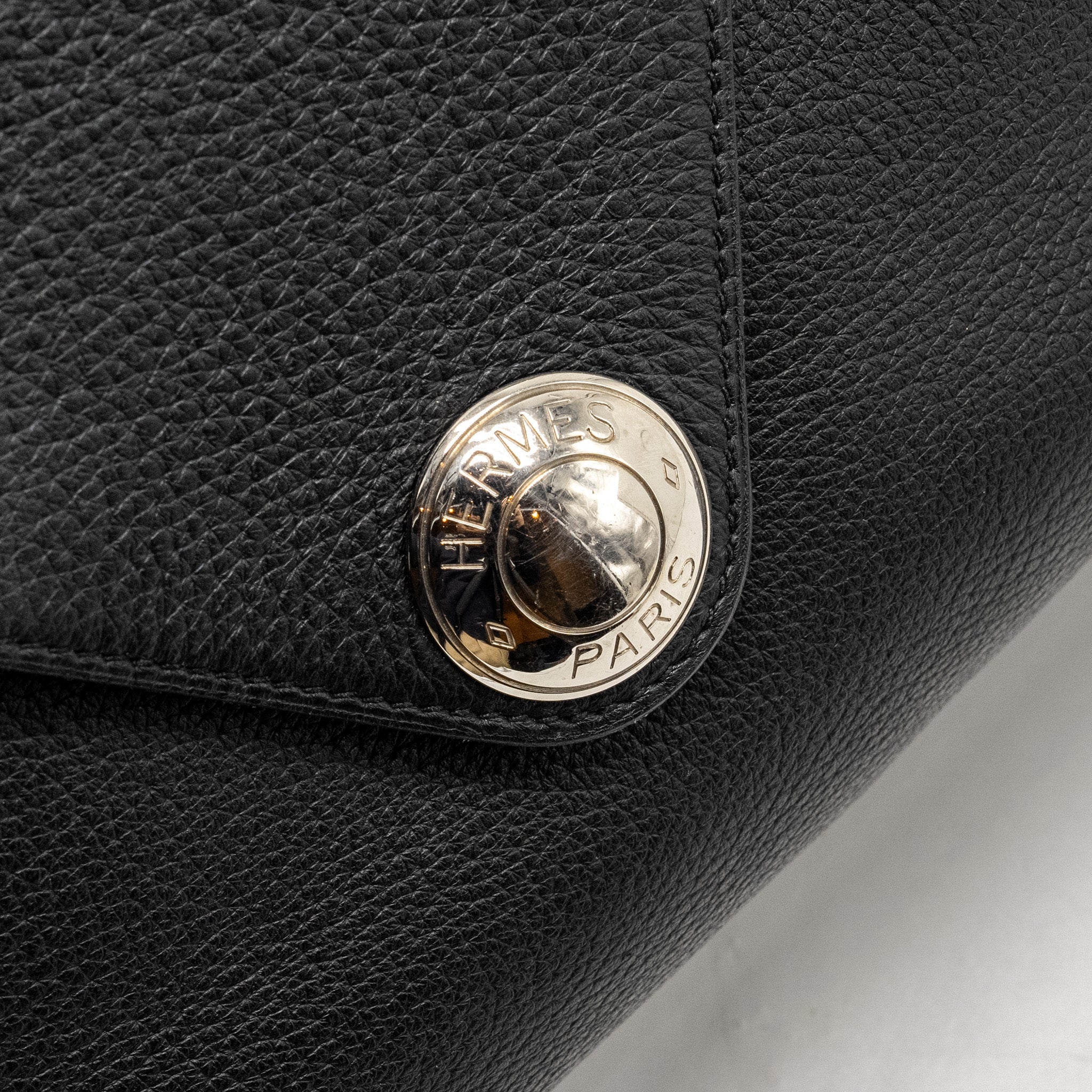 HERMES VINTAGE CHRISTINE BAG LEATHER BLACK SHW