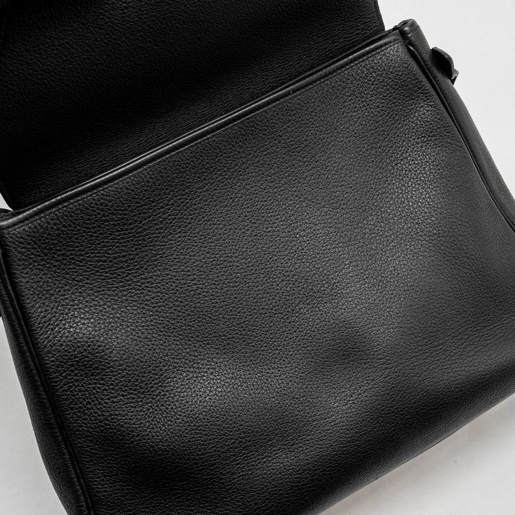 HERMES VINTAGE CHRISTINE BAG LEATHER BLACK SHW