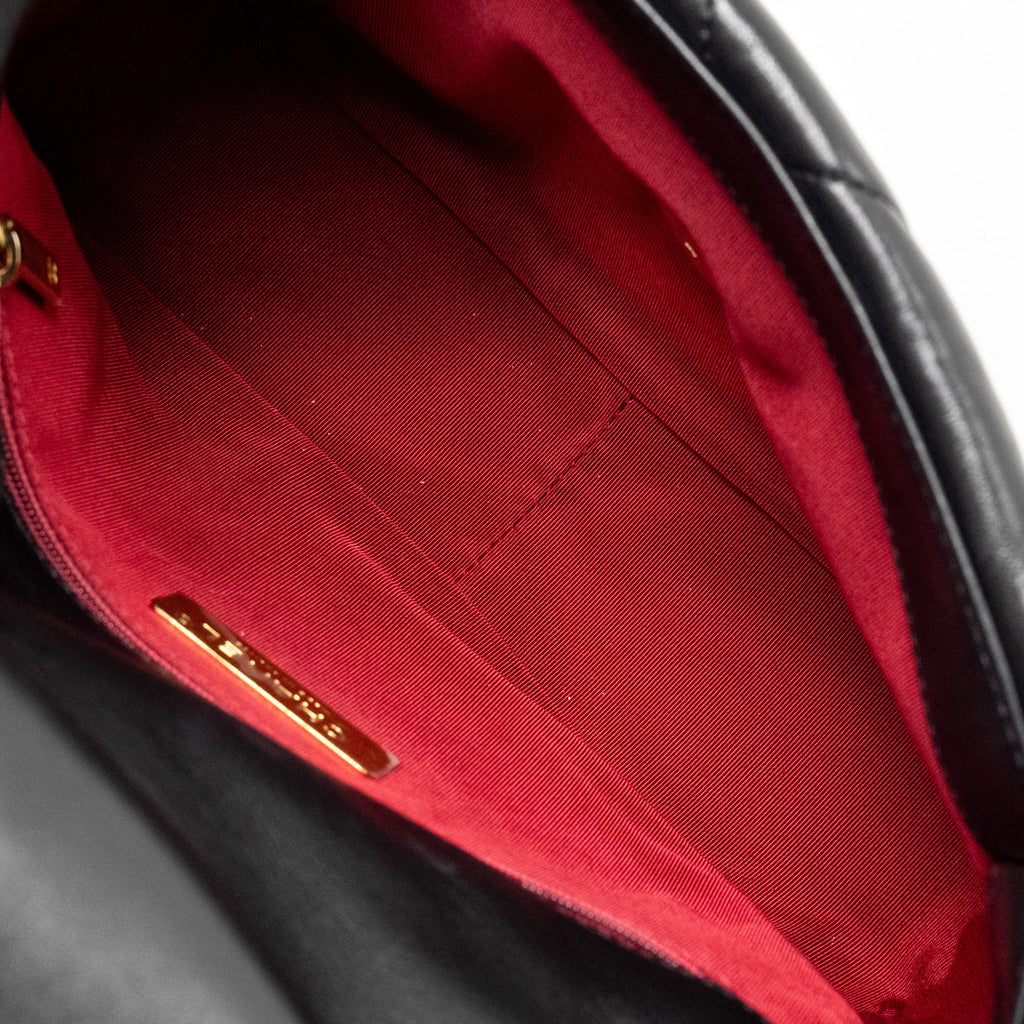 CHANEL SMALL 19BAG LAMBSKIN BLACK MULTICOLOUR HARDWARE