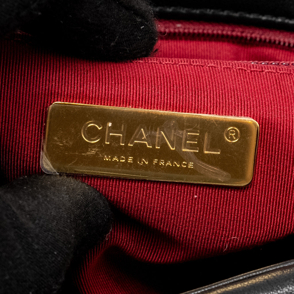 CHANEL SMALL 19BAG LAMBSKIN BLACK MULTICOLOUR HARDWARE