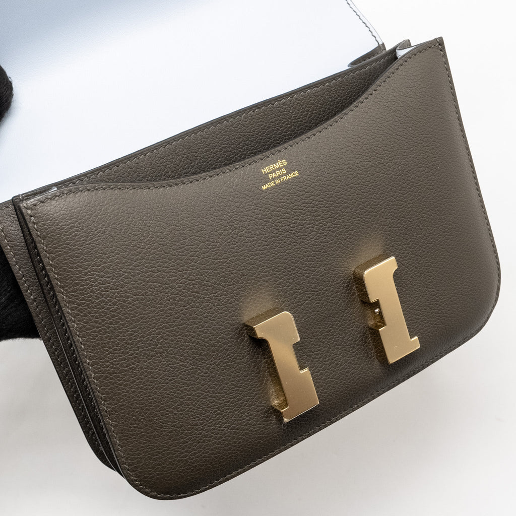 HERMES MINI CONSTANCE EVERCOLOR VERT MAQUIS/BLEU BRUME LGHW