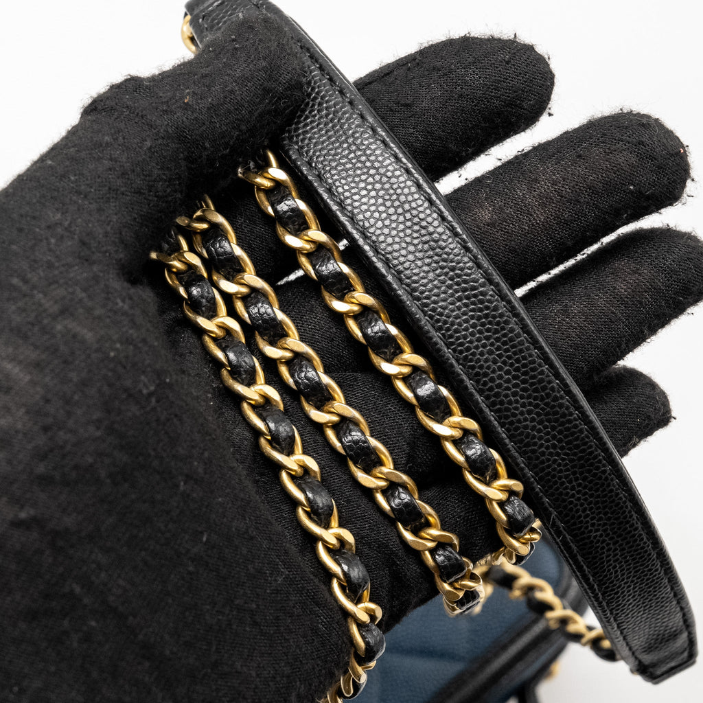 CHANEL SMALL FILIGREE VANITY CAMERA BAG CAVIAR NAVY/BLACK GHW