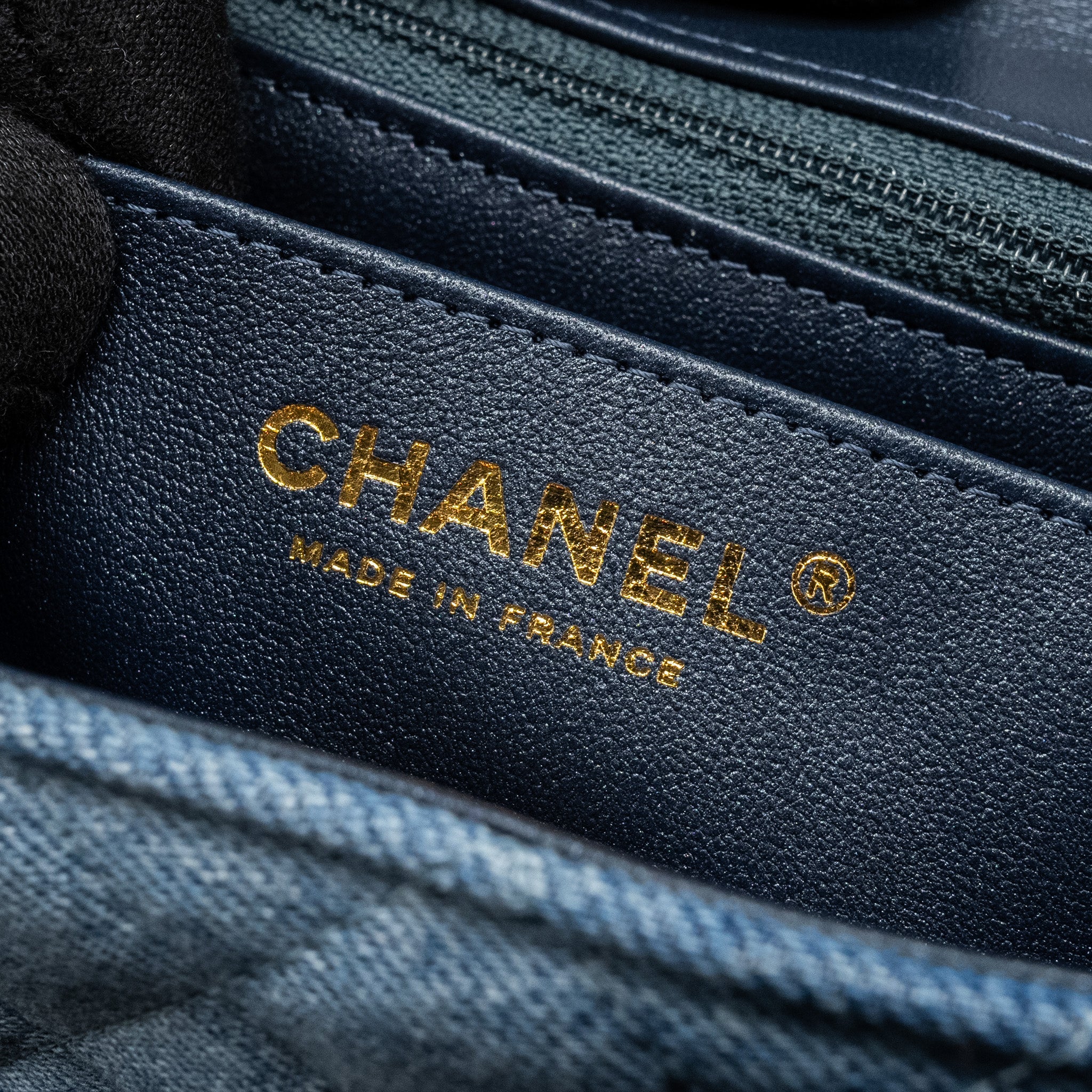 CHANEL 24S MINI RECTANGULAR FLAP BAG DENIM BLUE GHW (MICROCHIP)