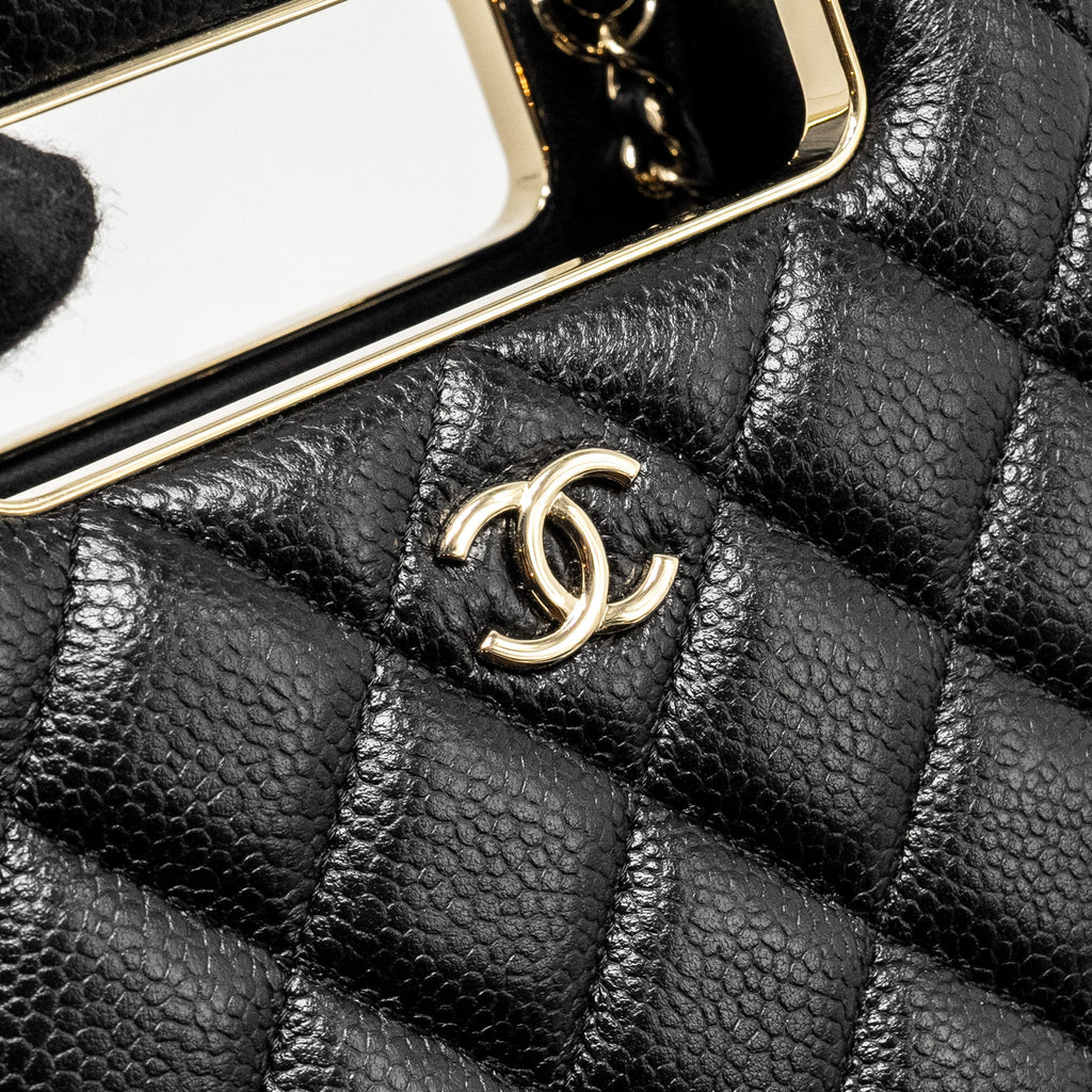 CHANEL QUILTED EVENING BOX BAG CAVIAR BLACK LGHW (MICROCHIP)