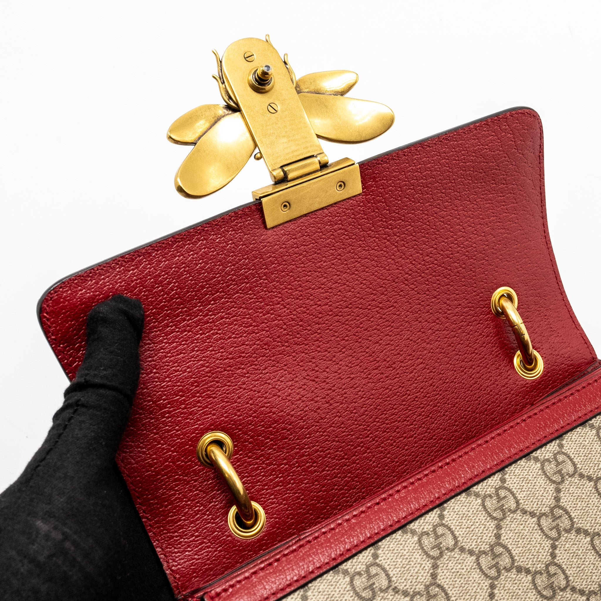 GUCCI QUEEN MARGARET TOP HANDLE BAG GG SUPREME CANVAS RED/ MULTICOLOUR GHW