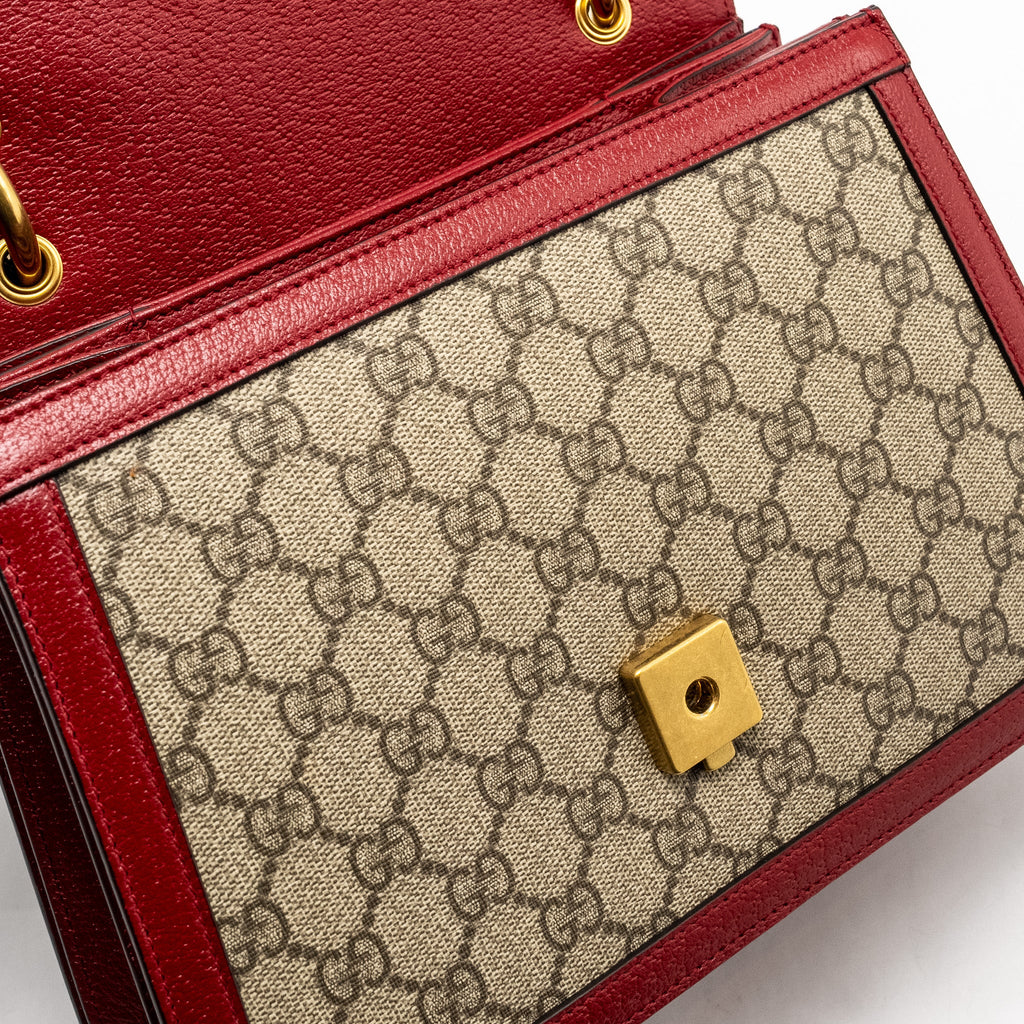 GUCCI QUEEN MARGARET TOP HANDLE BAG GG SUPREME CANVAS RED/ MULTICOLOUR GHW