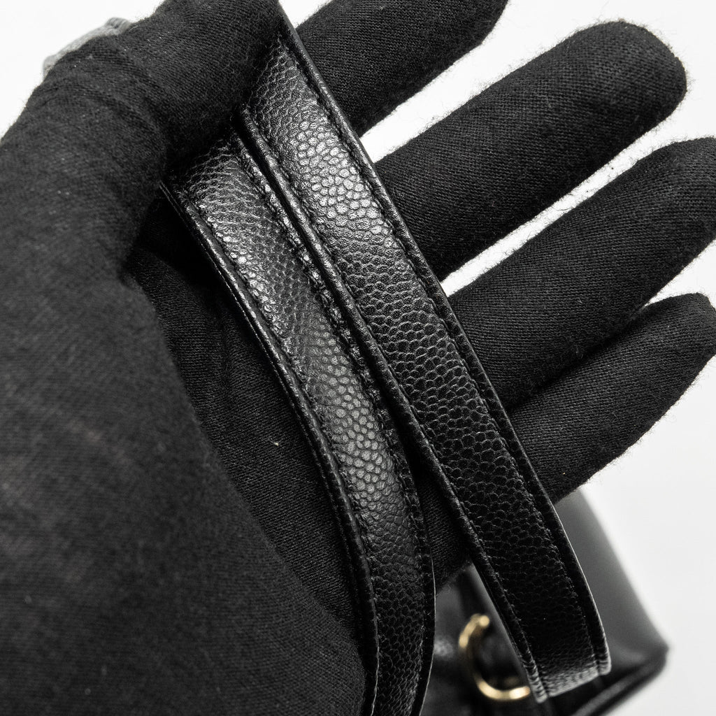 CHANEL 24A MINI DUMA BACKPACK GRAINED CALFSKIN BLACK LGHW (MICROCHIP)