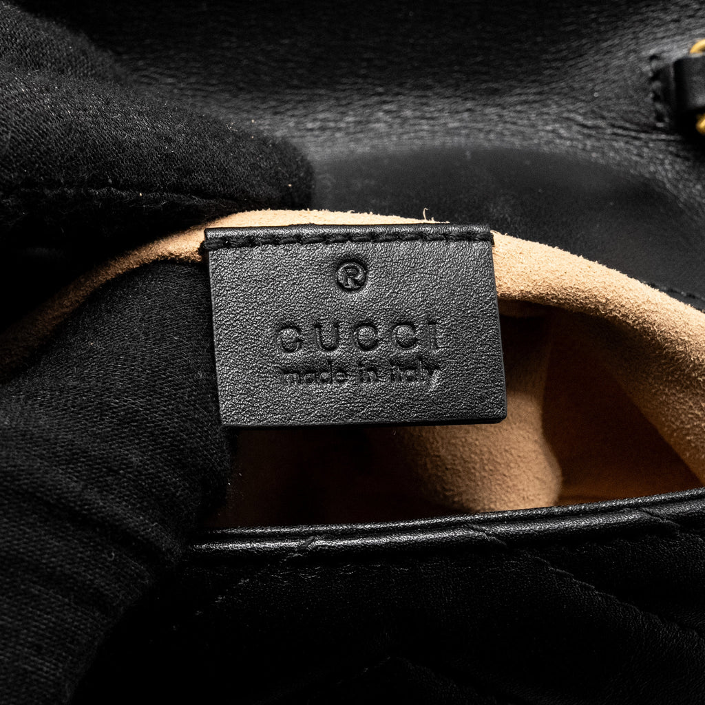 GUCCI SUPER MINI MARMONT CALFSKIN BLACK GHW