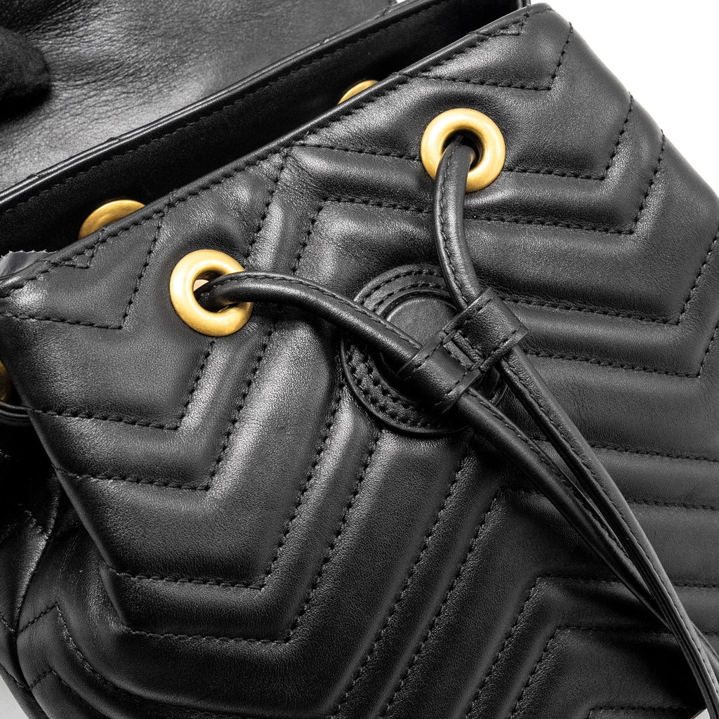 GUCCI GG MARMONT BACKPACK CALFSKIN BLACK GHW