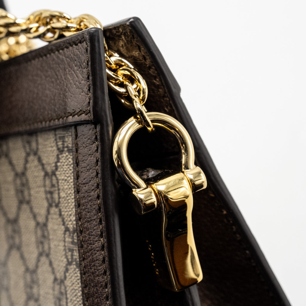 GUCCI OPHIDIA SMALL SHOULDER BAG GG SUPREME CANVAS/LEATHER GHW