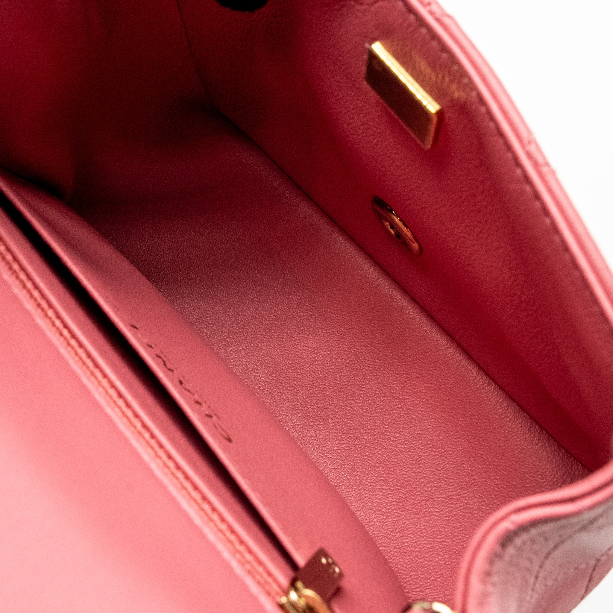 CHANEL MINI SQUARE FLAP BAG LAMBSKIN PINK LGHW (MICROCHIP)