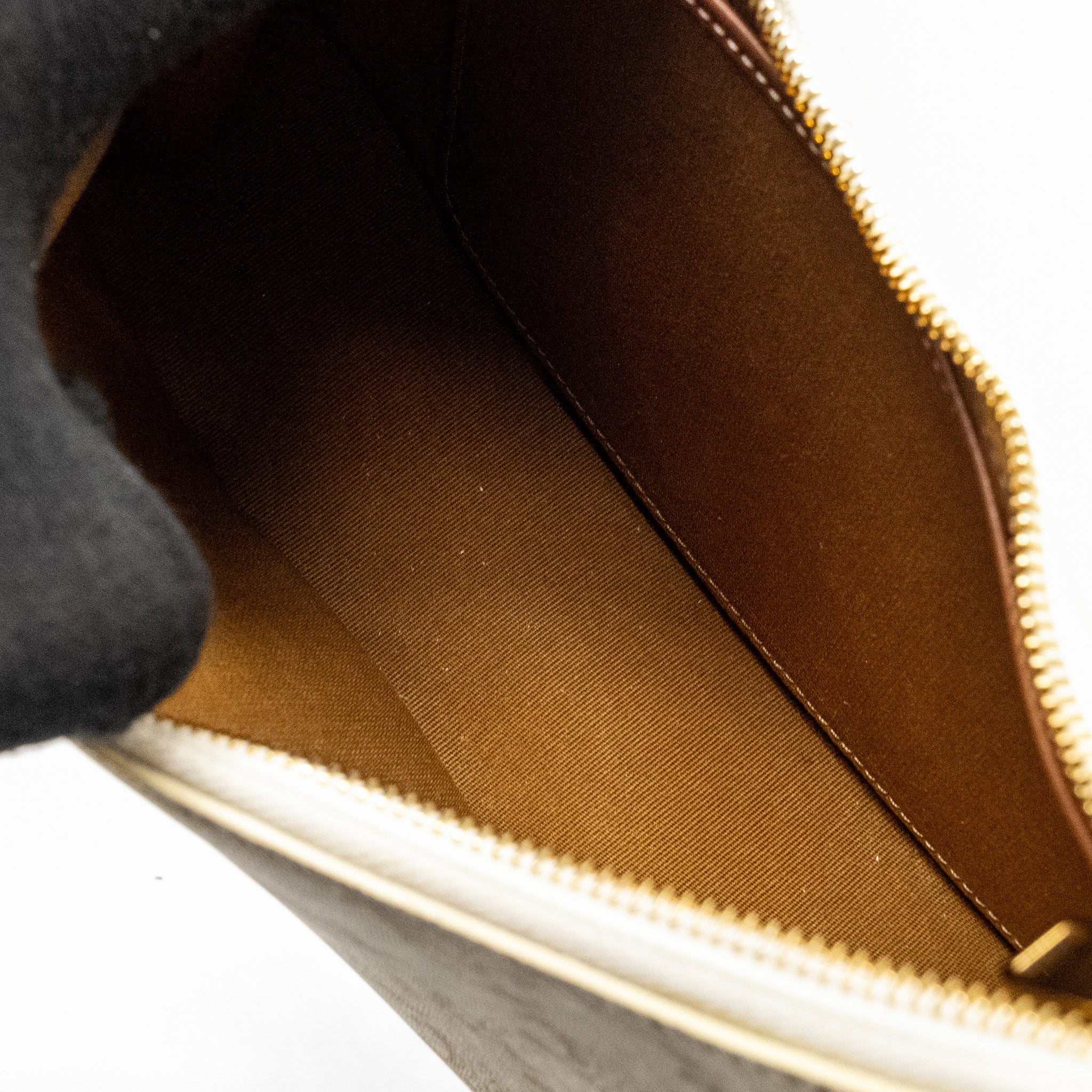 CELINE MEDUIM AVA BAG TRIOMPHE CANVAS/CALFSKIN WHITE/BROWN GHW