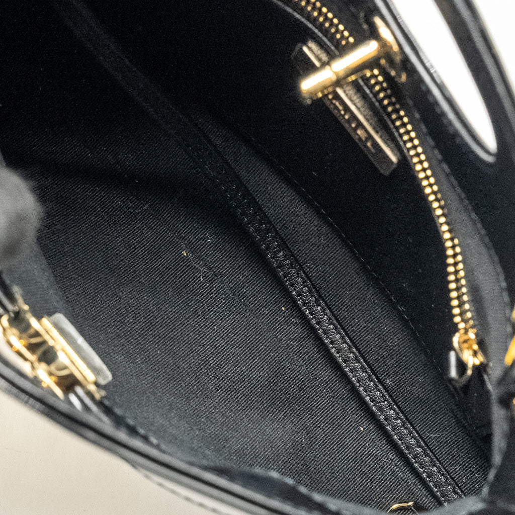 CHANEL MINI 31 BAG PATENT BLACK/YELLOW LGHW (MICROCHIP)