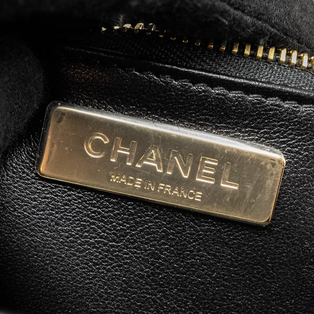 CHANEL MINI 31 BAG PATENT BLACK/YELLOW LGHW (MICROCHIP)