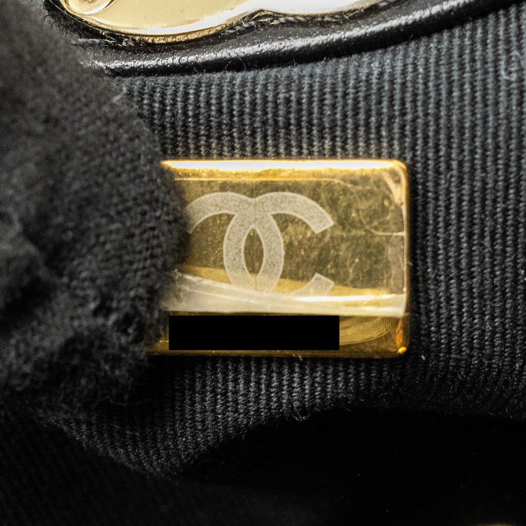 CHANEL MINI 31 BAG PATENT BLACK/YELLOW LGHW (MICROCHIP)
