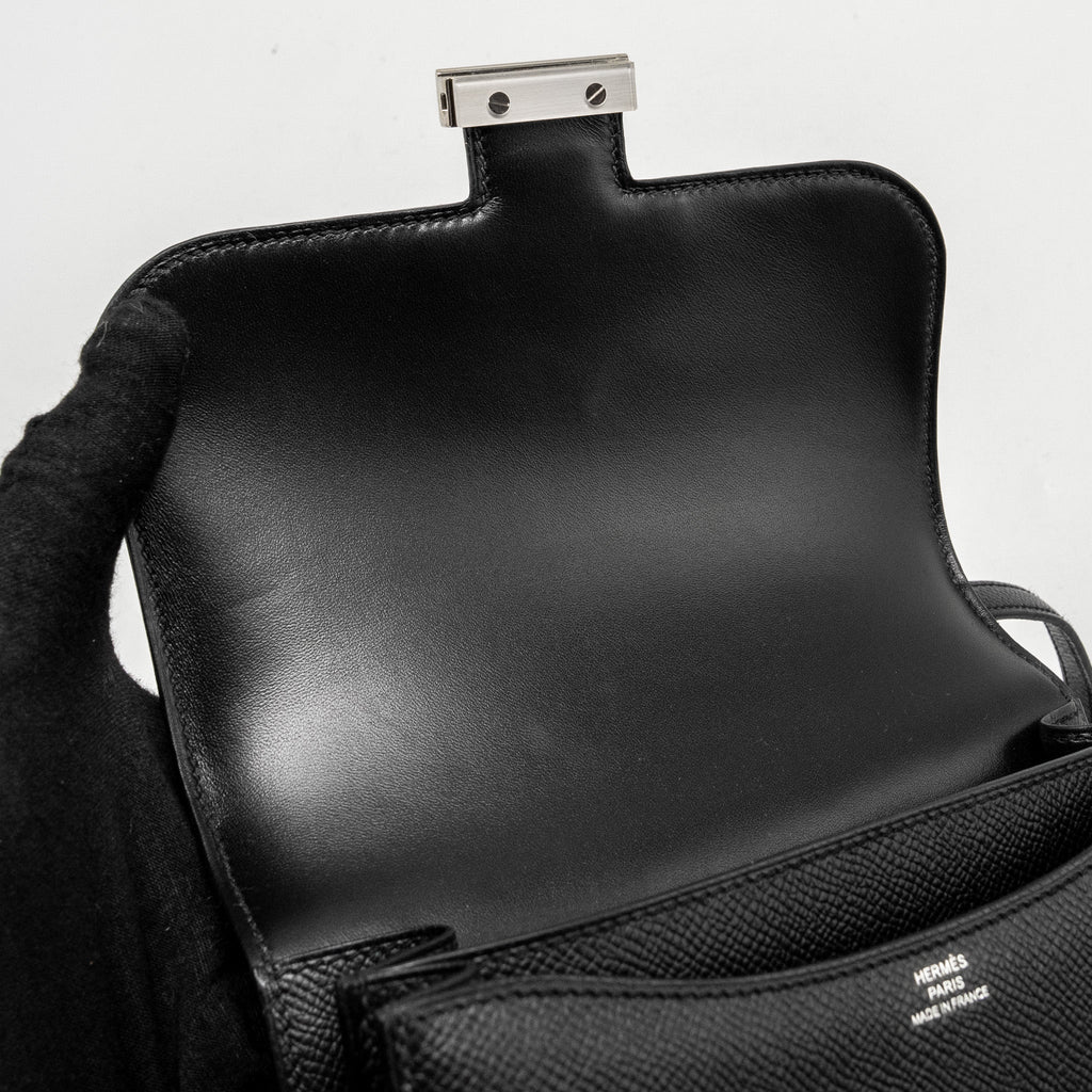HERMES MINI CONSTANCE EPSOM BLACK SHW