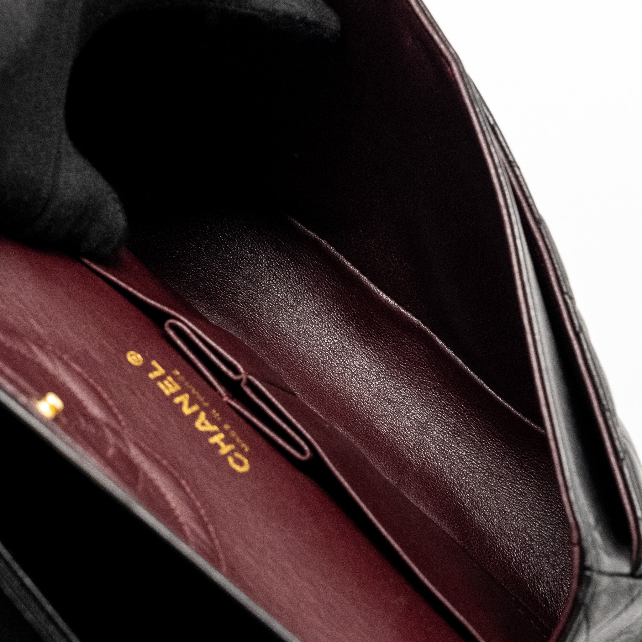 CHANEL MEDIUM CLASSIC DOUBLE FLAP BAG LAMBSKIN BLACK GHW